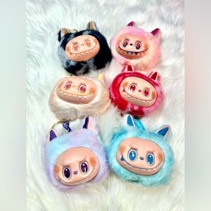 Set of 6 Colorful Monster Keychains